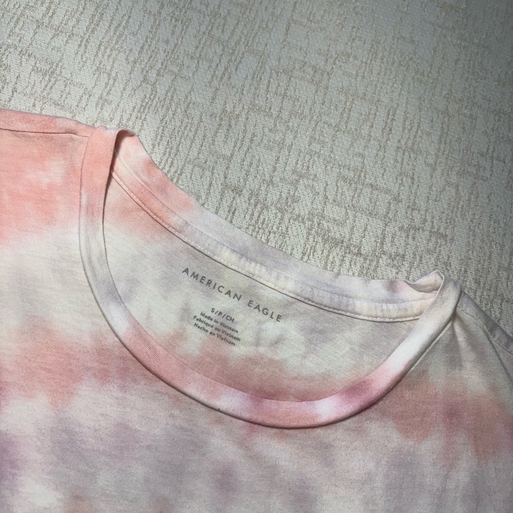 American Eagle Outfitters Pink Tie-Dye Blouse
